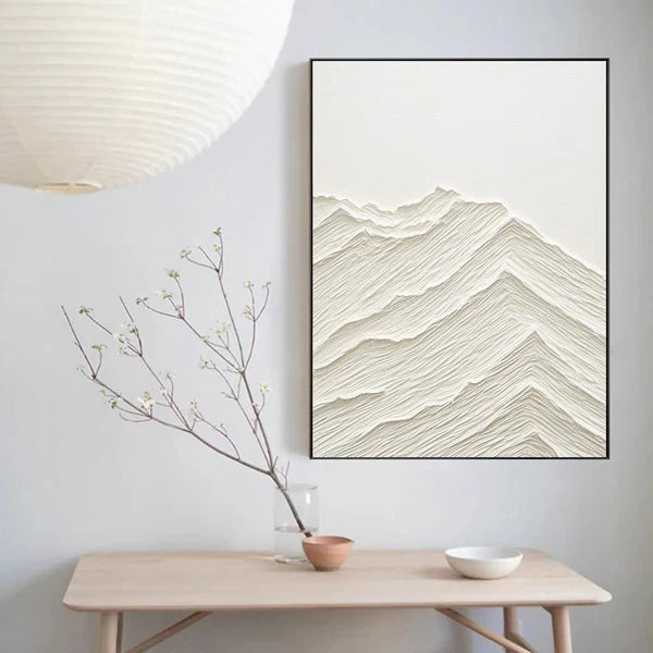 Textured Minimalist Mountain Wall Art for Modern Home Decor