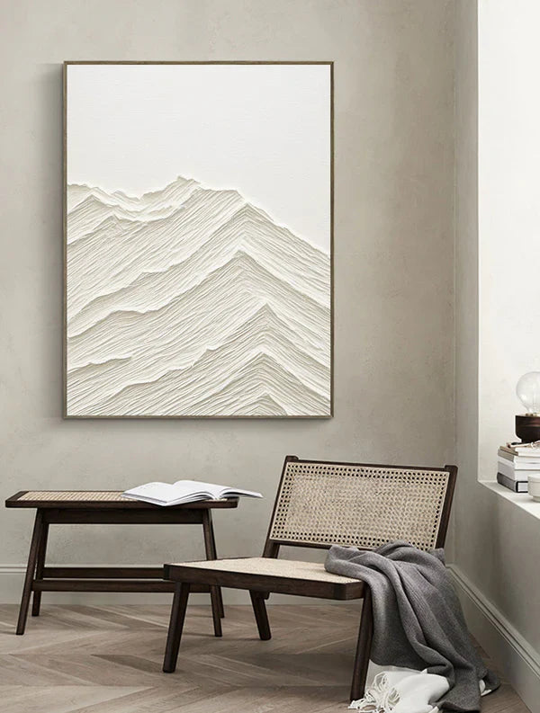 Textured Minimalist Mountain Wall Art for Modern Home Decor