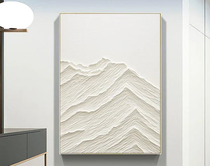 Textured Minimalist Mountain Wall Art for Modern Home Decor