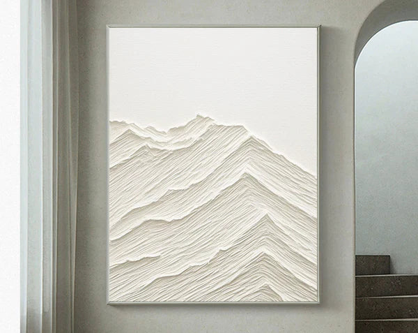 Textured Minimalist Mountain Wall Art for Modern Home Decor