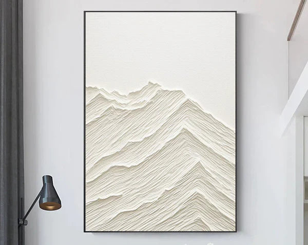 Textured Minimalist Mountain Wall Art for Modern Home Decor