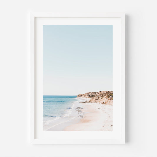 Tranquil Coastal Escape - Serene Beach Landscape Oil Painting of Port Willunga
