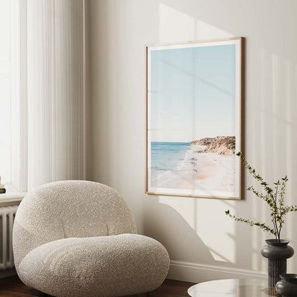 Tranquil Coastal Escape - Serene Beach Landscape Oil Painting of Port Willunga