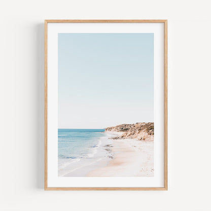 Tranquil Coastal Escape - Serene Beach Landscape Oil Painting of Port Willunga