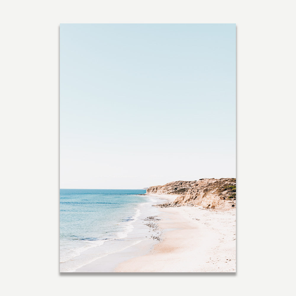 Tranquil Coastal Escape - Serene Beach Landscape Oil Painting of Port Willunga