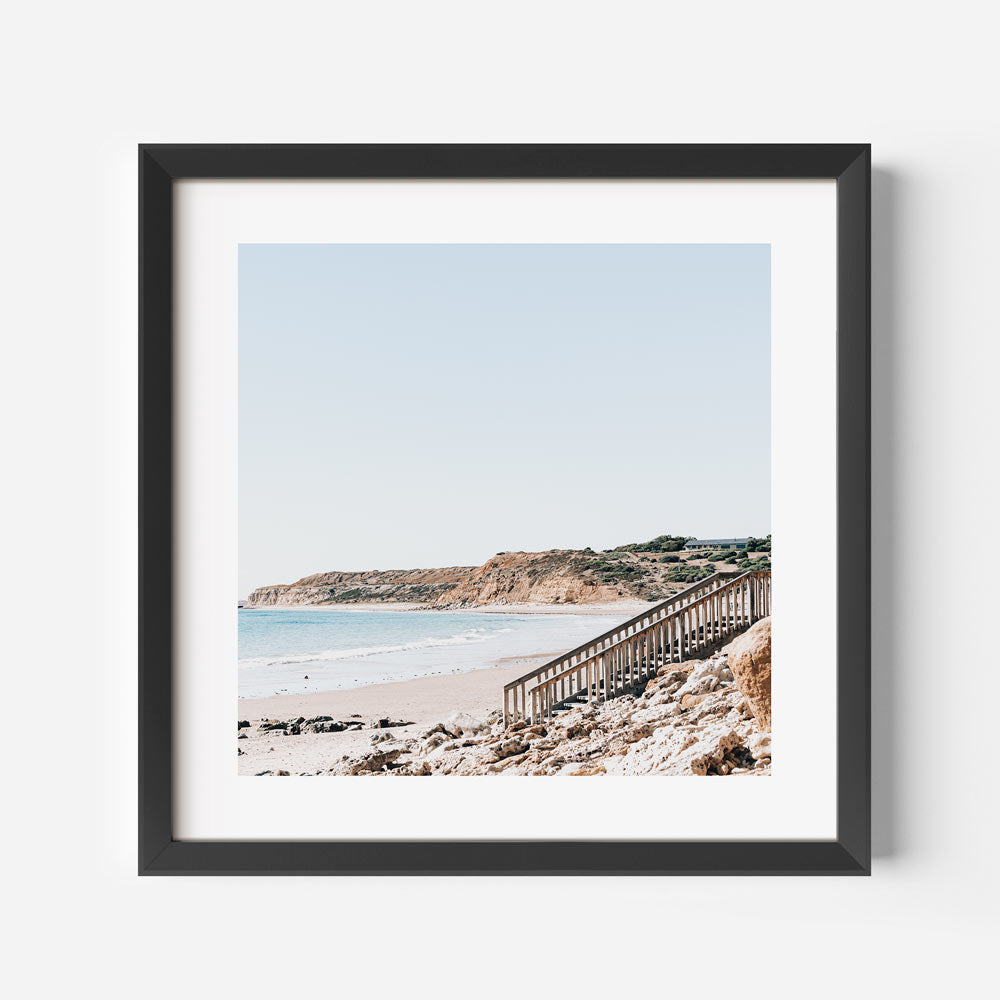Serene Coastal Escape at Port Willunga - Tranquil Seaside Oil Painting Decor