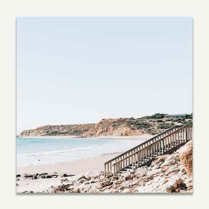 Serene Coastal Escape at Port Willunga - Tranquil Seaside Oil Painting Decor