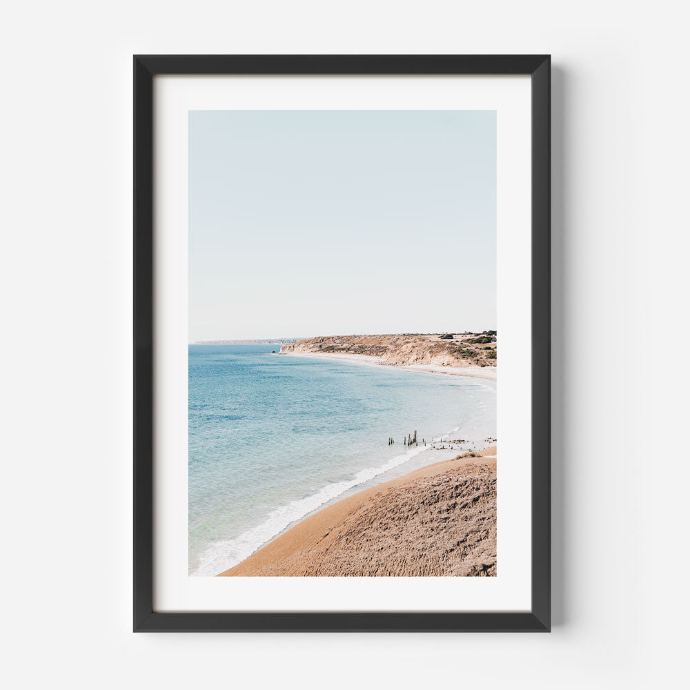 Serene Beach Landscape Oil Painting of Port Willunga Coastal Beauty