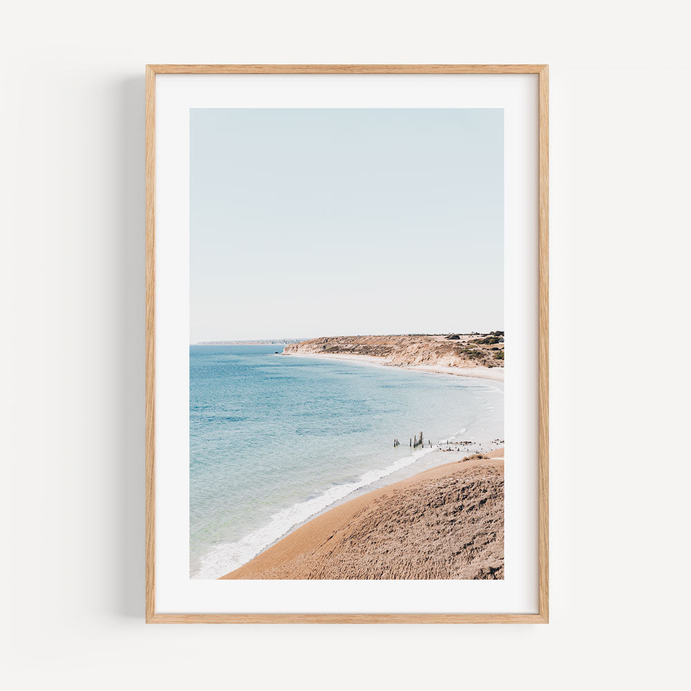 Serene Beach Landscape Oil Painting of Port Willunga Coastal Beauty