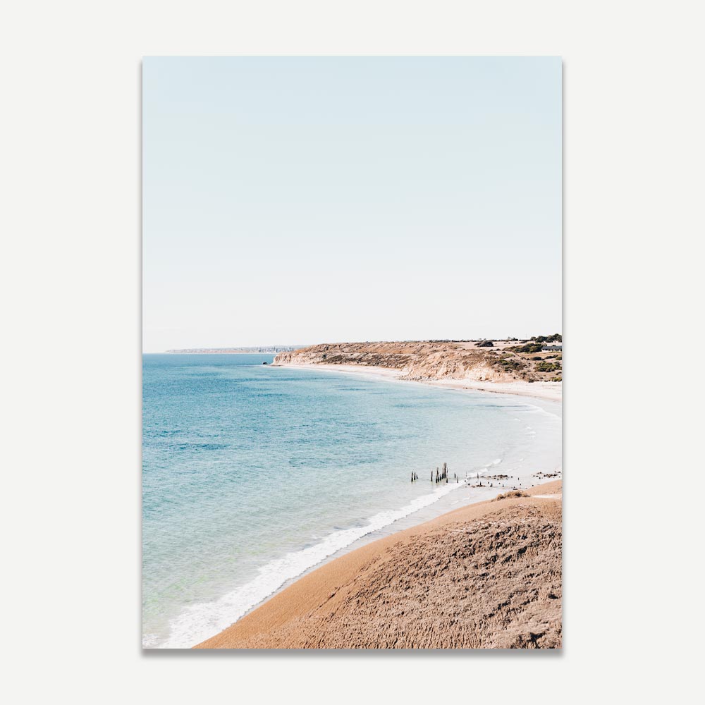 Serene Beach Landscape Oil Painting of Port Willunga Coastal Beauty