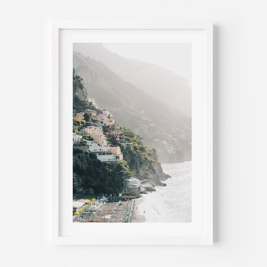 Seaside Serenity: Vibrant Positano Beach Oil Painting