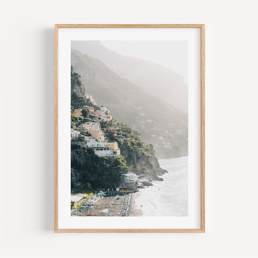 Seaside Serenity: Vibrant Positano Beach Oil Painting