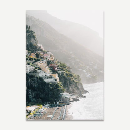 Seaside Serenity: Vibrant Positano Beach Oil Painting