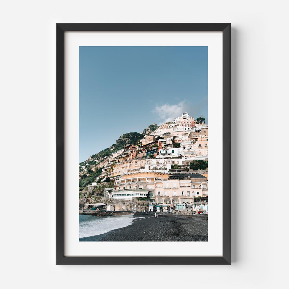 Scenic Positano Beachfront Oil Painting of Coastal Italian Charm