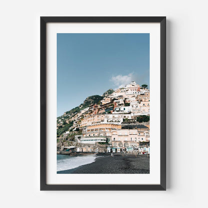 Scenic Positano Beachfront Oil Painting of Coastal Italian Charm