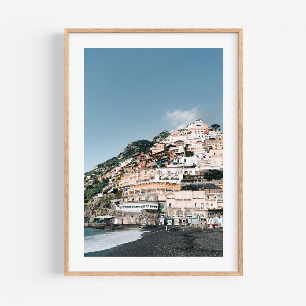 Scenic Positano Beachfront Oil Painting of Coastal Italian Charm