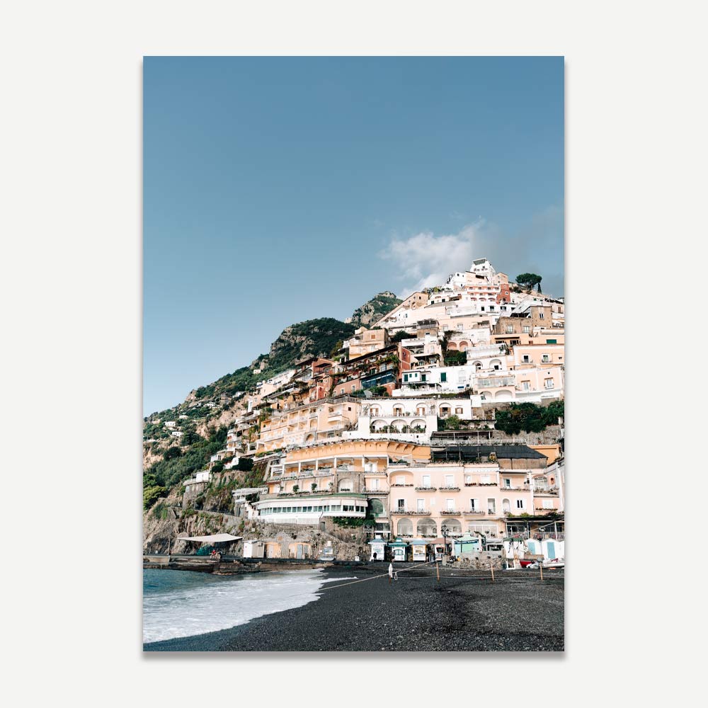 Scenic Positano Beachfront Oil Painting of Coastal Italian Charm