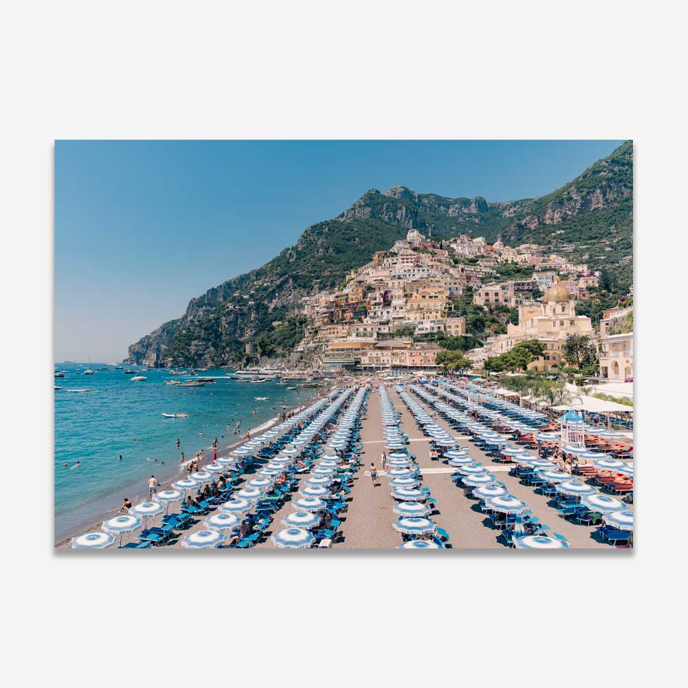 Serene Positano Beachscape Oil Painting – Mediterranean Dream
