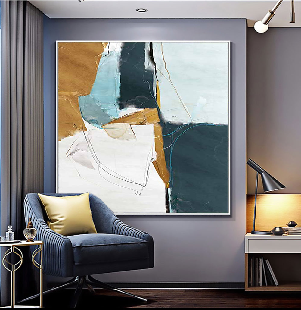 Abstract Oil Painting of Psyche in Soothing Earthy Tones for Modern Decor