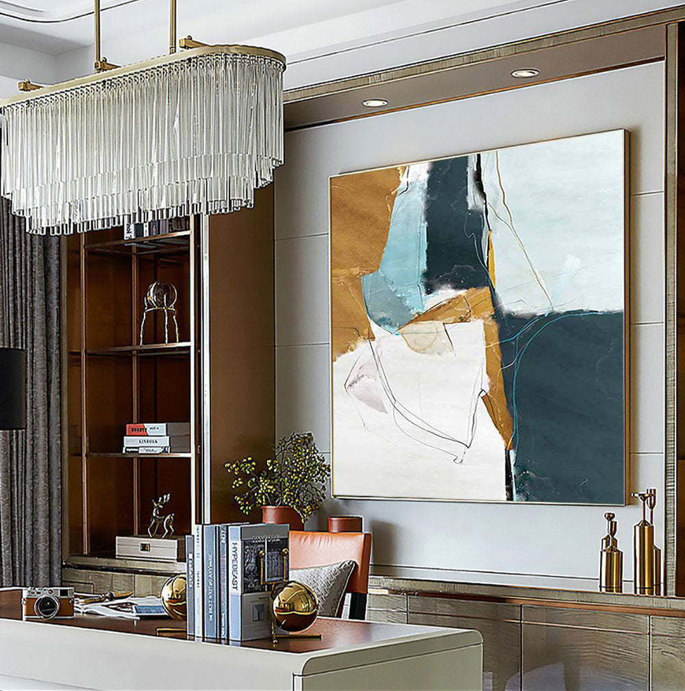 Abstract Oil Painting of Psyche in Soothing Earthy Tones for Modern Decor