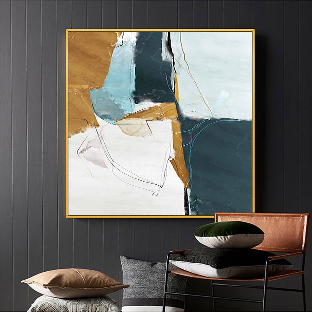 Abstract Oil Painting of Psyche in Soothing Earthy Tones for Modern Decor