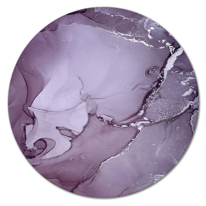 Elegant Purple and Gray Marble Ink Abstract Art for Home Décor