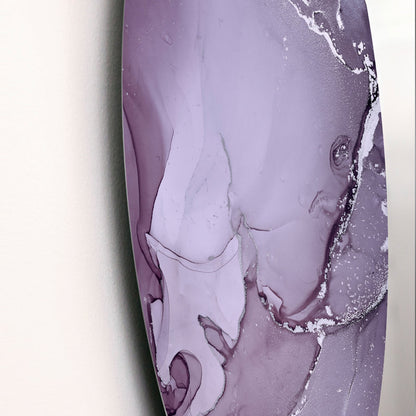 Elegant Purple and Gray Marble Ink Abstract Art for Home Décor