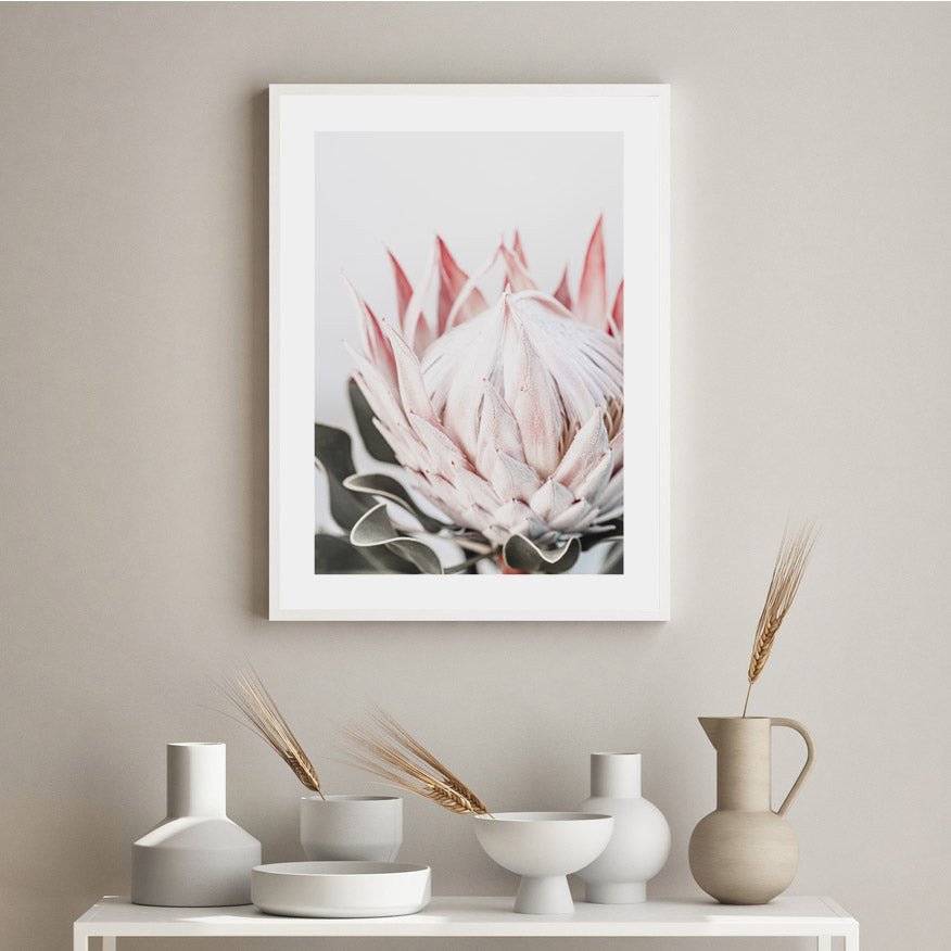 Stunning Queen Protea Oil Painting for Elegant Home Decor and Floral Art Lovers