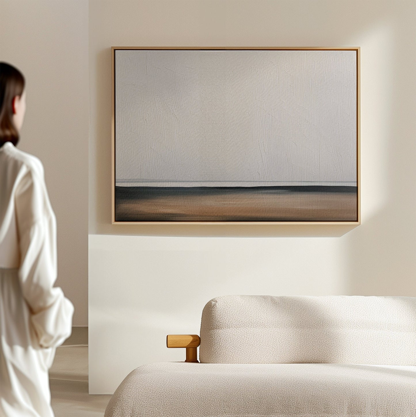 Serene Abstract Landscape Oil Painting for Modern Home Decor