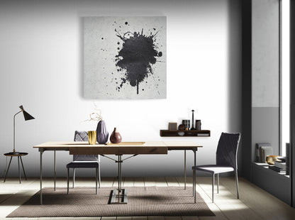 Abstract Black and White Dance of Colors - Modern Oil Painting for Unique Home Decor