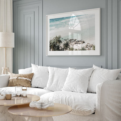 Tranquil Ocean Scene: Beach Bathers at Rainbow Bay Oil Painting Decor