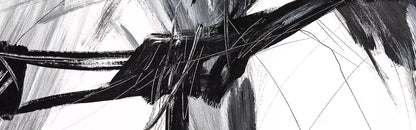 Abstract Oil Painting of Reflection and Emotion in Black and White
