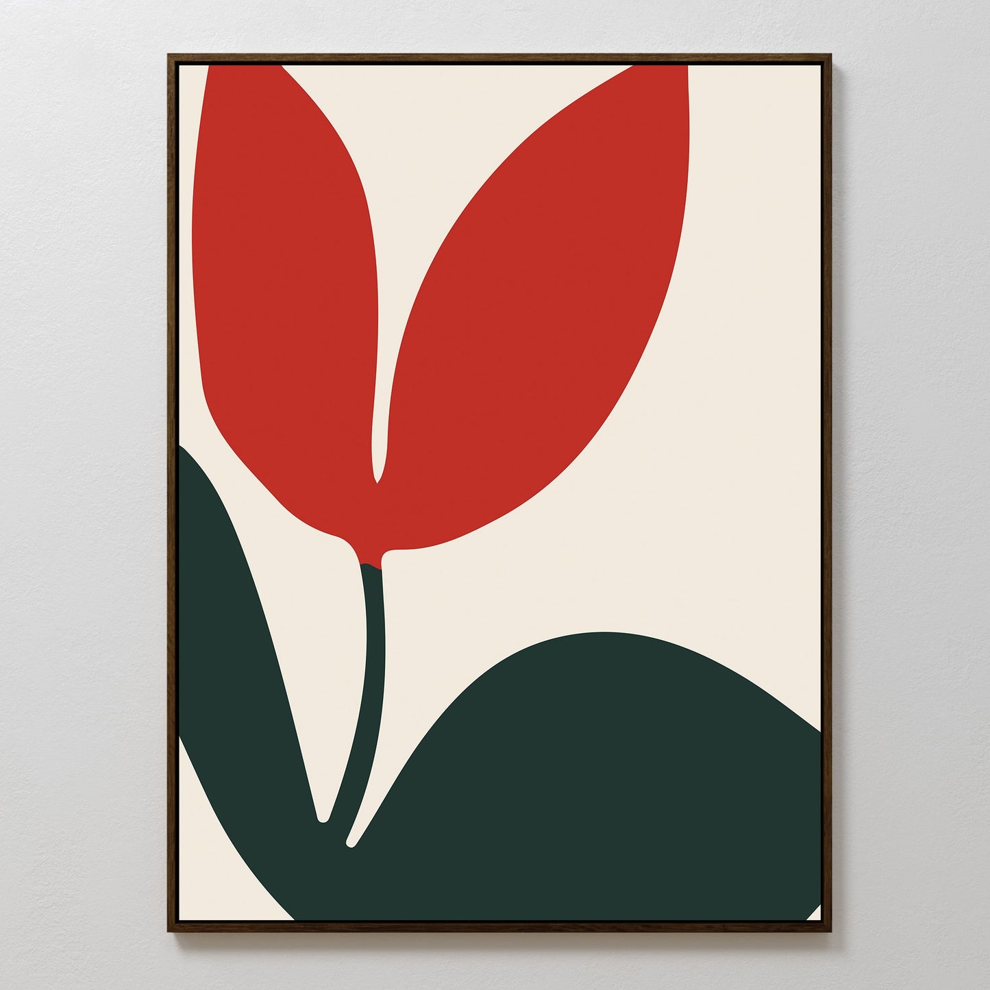 Vibrant Red Floral Abstract Oil Painting for Modern Home Decor