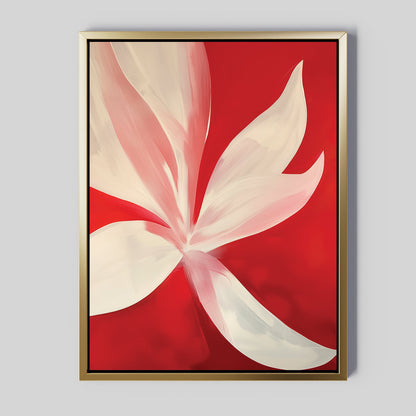 Vibrant Red Abstract Floral Oil Painting for Modern Home Decor