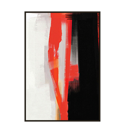 Bold Red Abstract Oil Painting for Modern Home Decor