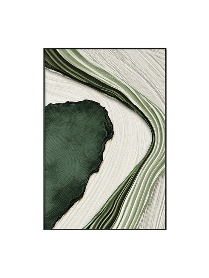 Serene Green Abstract Oil Painting for Modern Home Décor