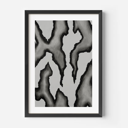 Abstract Black and Grey River Flow Oil Painting for Modern Home Decor