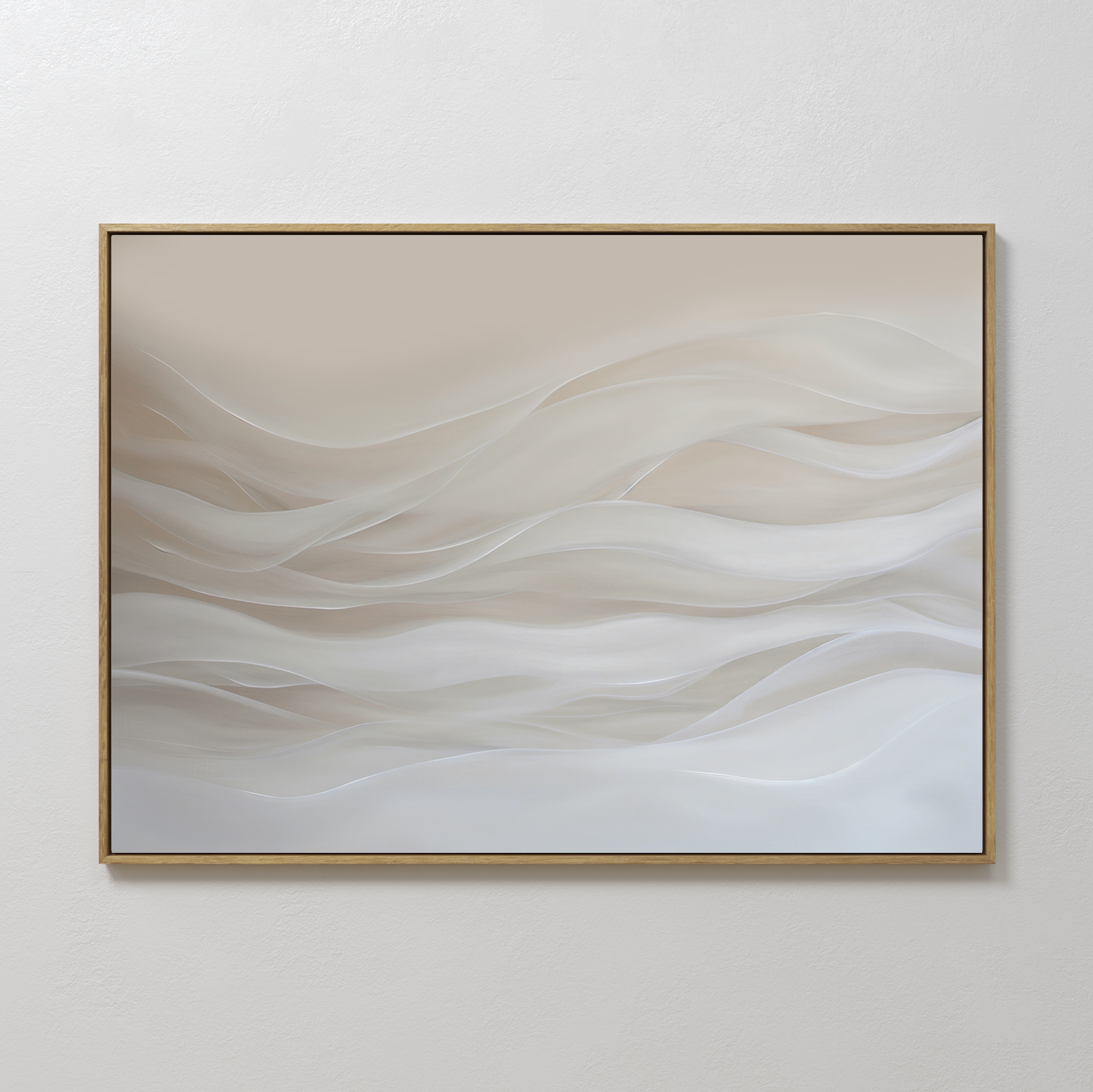 Serene Sandy Waves Abstract Oil Painting for Modern Home Decor