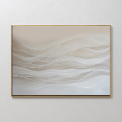 Serene Sandy Waves Abstract Oil Painting for Modern Home Decor