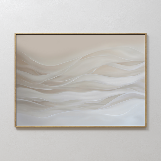 Serene Sandy Waves Abstract Oil Painting for Modern Home Decor