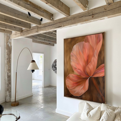 Elegant Blush Petals Floral Abstract Oil Painting for Modern Home Decor