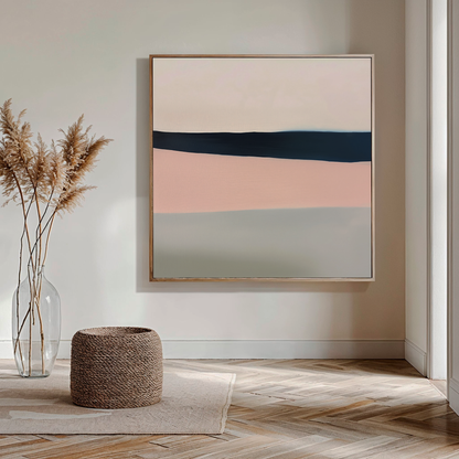 Serene Coastal Abstract Oil Painting for Modern Home Decor