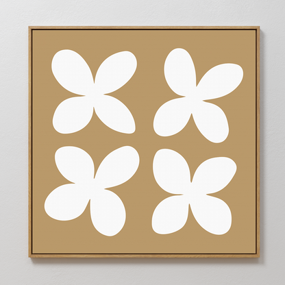 Minimalist Beige Floral Abstract Canvas Art for Modern Home Decor