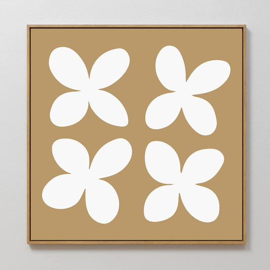 Minimalist Beige Floral Abstract Canvas Art for Modern Home Decor