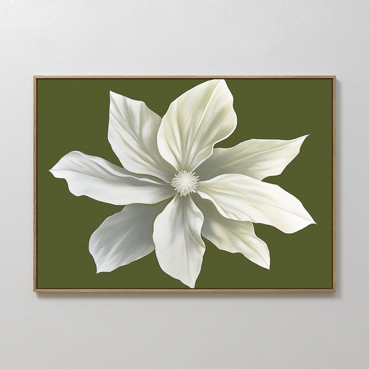 Elegant White Flower Abstract Oil Painting for Modern Home Decor