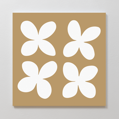 Minimalist Beige Floral Abstract Canvas Art for Modern Home Decor