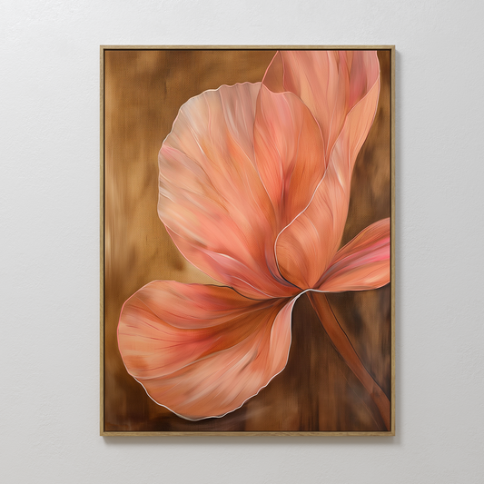 Elegant Blush Petals Floral Abstract Oil Painting for Modern Home Decor