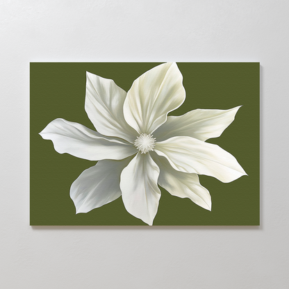 Elegant White Flower Abstract Oil Painting for Modern Home Decor