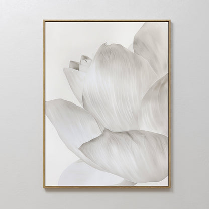 Elegant White Blossom Abstract Oil Painting for Minimalist Home Decor
