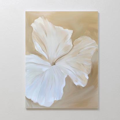 Elegant White Floral Abstract Oil Painting for Modern Home Decor